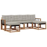 vidaXL Ensemble de canapés d'extérieur 6 pc Gris Naturel et Clair