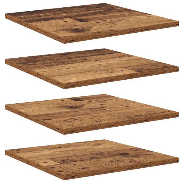 vidaXL Ensemble d'étagères 4 pièces - Bois vieilli - 40x40x1.5 cm - Fabriqué en bois reconstitué