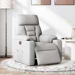vidaXL Fauteuil inclinable électrique gris nuage tissu