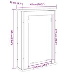 vidaXL Armoire Miroir de Salle de Bain Marron 42 x 12 x 60 cm