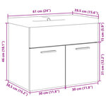 vidaXL Armoire lavabo de salle de bain et bassin intégré chêne sonoma