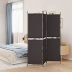 vidaXL Cloison de séparation 3 panneaux Marron 150x200 cm Tissu