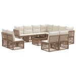 vidaXL Ensemble de canapé de jardin 12 Pièces Beige polyrotin
