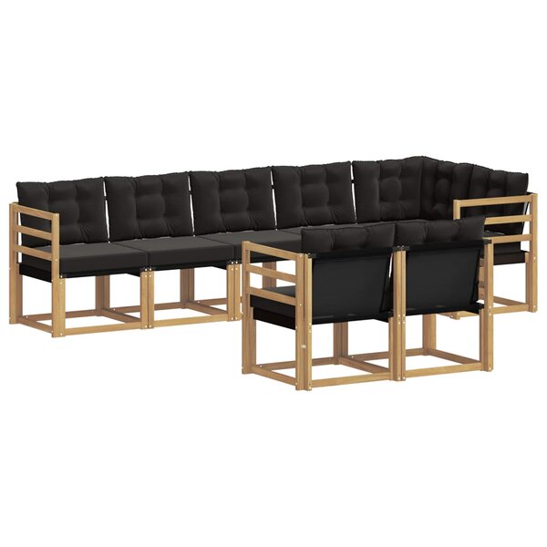 vidaXL Ensemble de canapés d'extérieur 8 pc Blanc et noir