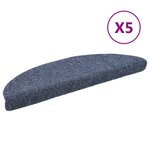 vidaXL Tapis autoadhésifs de marches 5 Pièces Bleu 56x17x3 cm Aiguilleté