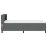 vidaXL Lit Box avec matelas gris foncé  90 x 200 cm  tissu
