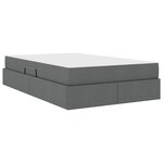 vidaXL Lit avec rangement et matelas Gris foncé 120 x 200 cm Polyester