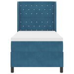 Lit à ressort vidaXL avec matelas et LED bleu foncé 100x200 cm en velours