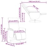 vidaXL Fauteuil inclinable de massage repose-pieds blanc similicuir