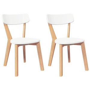 vidaXL Chaises à manger 2 Pièces bois massif caoutchouc