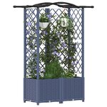 vidaXL Lit Élevé avec Treillis et Toit Gris 122 x 40 x 138 cm PP