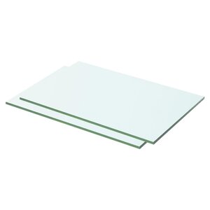 vidaXL Panneaux d'étagère 2 Pièces verre transparent 50x25 cm