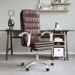 vidaXL Fauteuil inclinable de bureau Marron Similicuir