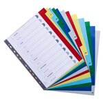 Intercalaires mensuels maxi A4+ en polypropylène, 12 divisions - Assortis