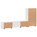 vidaXL Ensemble meuble TV avec tiroir FLORIN Blanc Bois d'ingénierie