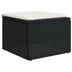 vidaXL Salon de jardin 8 Pièces avec coussins noir résine tressée