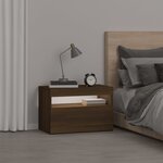 vidaXL Table de chevet avec lumières LED Chêne marron 60x35x40 cm