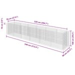 vidaXL Lit surélevé à gabion Acier galvanisé 540x90x100 cm