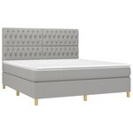 vidaXL Sommier à lattes de lit et matelas et LED Gris clair 180x200 cm