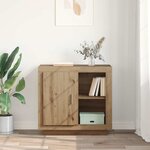 vidaXL Buffet chêne artisanal 40 x 80 x 75 cm Bois d'ingénierie