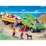 PLAYMOBIL 4144 - City Life - Voiture familiale avec remorque porte-bateaux
