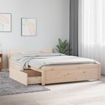 vidaXL Cadre de lit avec tiroirs 120x190 cm Petit double
