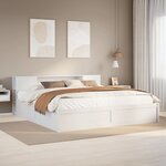vidaXL Cadre de lit sans matelas blanc 200x200 cm bois massif de pin