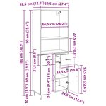 vidaXL Haut Armoire Bois ancien 69 5 x 34 x 180 cm Bois d'ingénierie