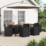 vidaXL Ensemble de salle à manger pour jardin avec coussin 7 Pièces PP