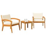 vidaXL Ensemble bistrot Marron 45 x 45 x 38cm Bois d'acacia massif