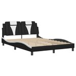 vidaXL Cadre de lit Viana avec LED sans matelas noir et blanc 140x200 cm