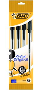 étui de 4 stylos à bille Cristal Medium  noir BIC