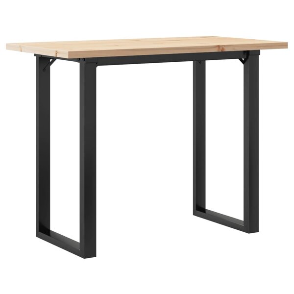 vidaXL Table à manger cadre en O 100x50x75 5 cm bois pin massif acier