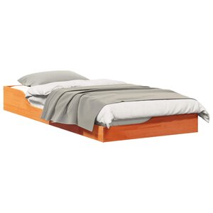 vidaXL Cadre de lit Brun cire 80 x 200 cm Pin massif