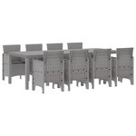 vidaXL Ensemble de salle à manger pour jardin 9 Pièces Blanc