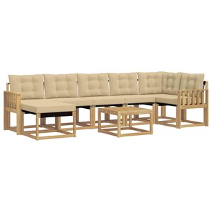 vidaXL Ensemble de canapés d'extérieur 8 pc Blanc et Beige