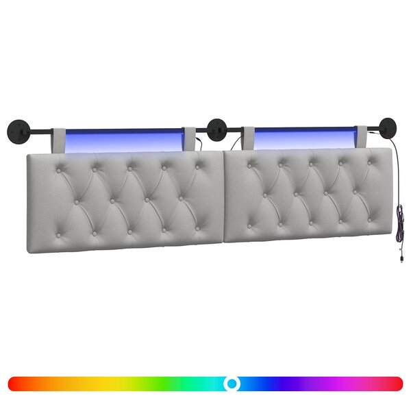 vidaXL Tête de lit suspendue Gris nuage Tissu