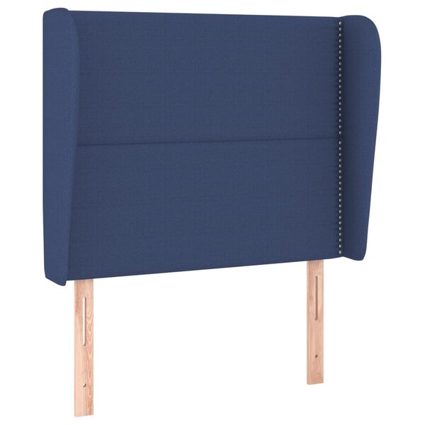 vidaXL Tête de lit avec oreilles Bleu 93x23x118/128 cm Tissu