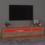 vidaXL Meuble TV avec lumières LED Chêne sonoma 195x35x40 cm