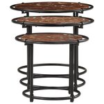 vidaXL Tables gigognes 3 Pièces bois massif de récupération
