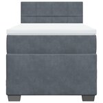 vidaXL Sommier à lattes de lit et matelas Gris foncé 90x200 cm Velours