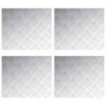 vidaXL Plaques à damier 4 Pièces Argent 60 x 50 cm Aluminium