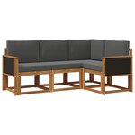 vidaXL Ensemble de canapés d'extérieur 4 pc Naturel et Anthracite