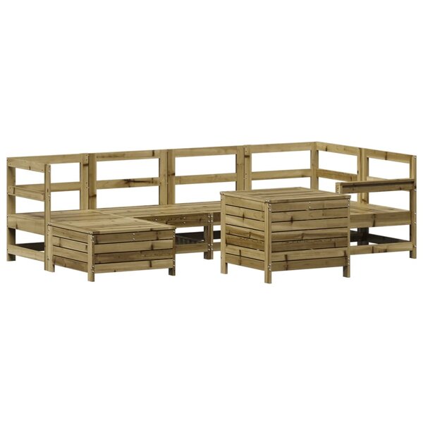 vidaXL Salon de jardin 7 Pièces bois de pin imprégné