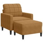 vidaXL Fauteuil avec repose-pied Marron 60 cm Velours