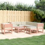 vidaXL Salon de jardin 8 Pièces avec coussins bois massif douglas