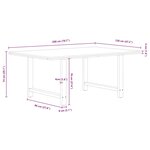 vidaXL Table à manger marron clair bois de chêne massif rectangulaire