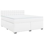 vidaXL Sommier à lattes de lit avec matelas Blanc 180x200cm Similicuir