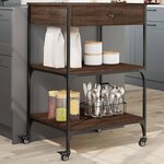 vidaXL Chariot de cuisine chêne marron 60x48x89 5 cm bois d'ingénierie