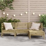 vidaXL Canapé de jardin 3 places avec repose-pieds bois pin imprégné